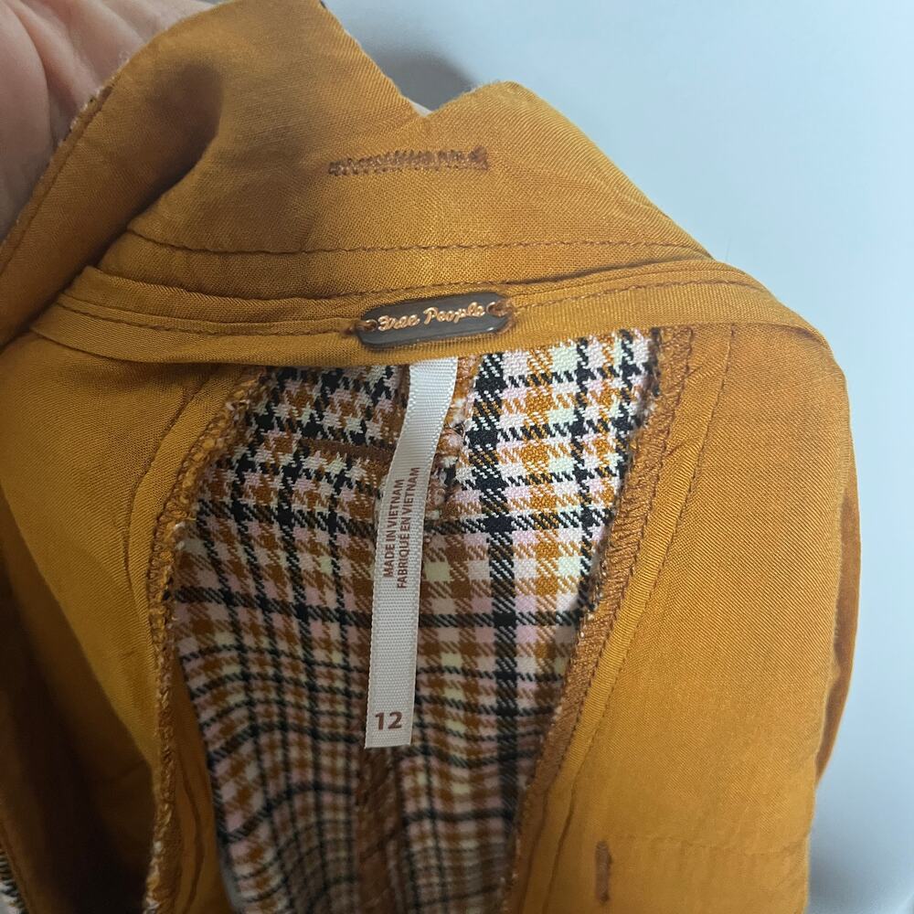 Free People Plaid Wide-Leg Trousers in Brown and Tan - Picture 6 of 10